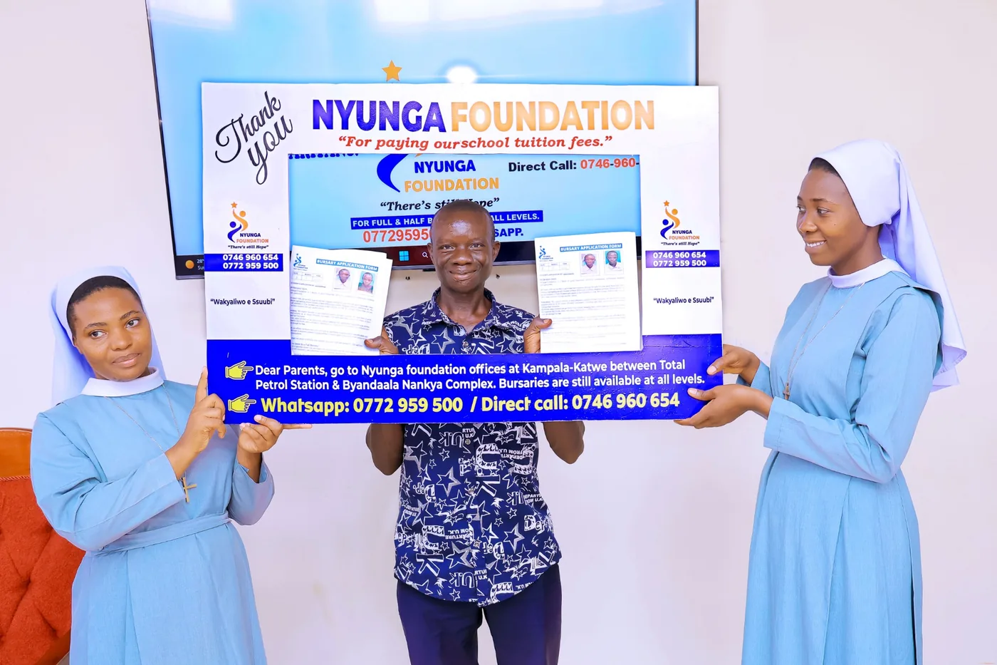A parent completes the pathway to bursary assistance